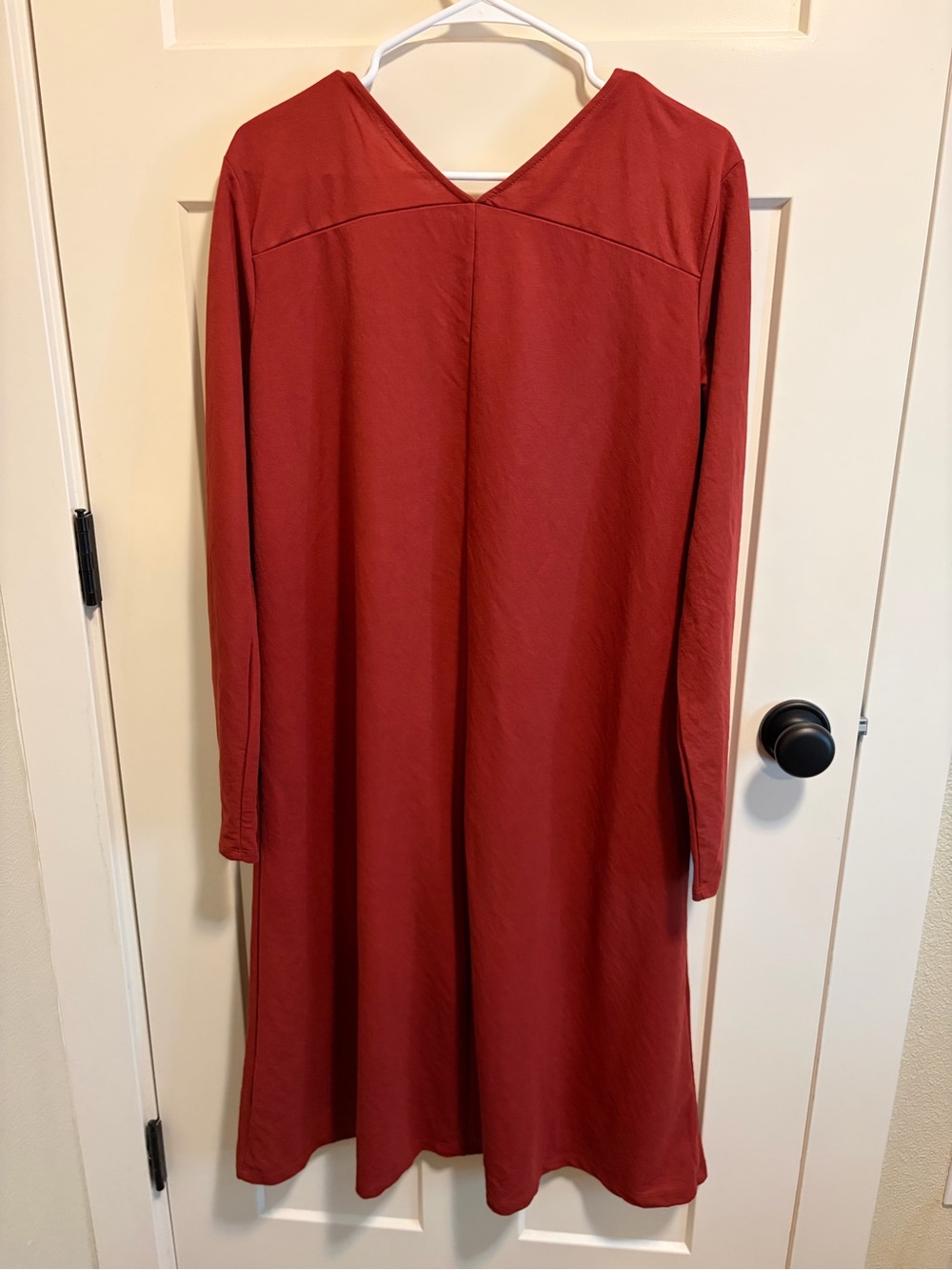 Zara Brick Red Long Sleeve A-Line Dress - Picture 4 of 4